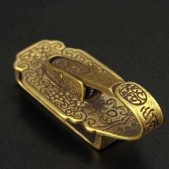 Pure brass solid patterned keychain handmade gift