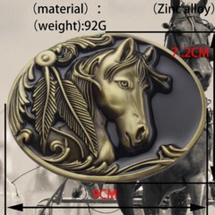 Horse Head Belt Buckle Western Cowboy Motorcycle Riding Belt Buckle