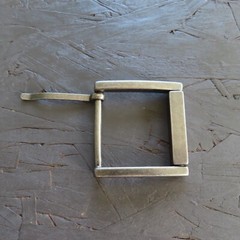 Single Prong Belt Buckle Mens Silver 1.5 Square Roller Replacement Casual Retro