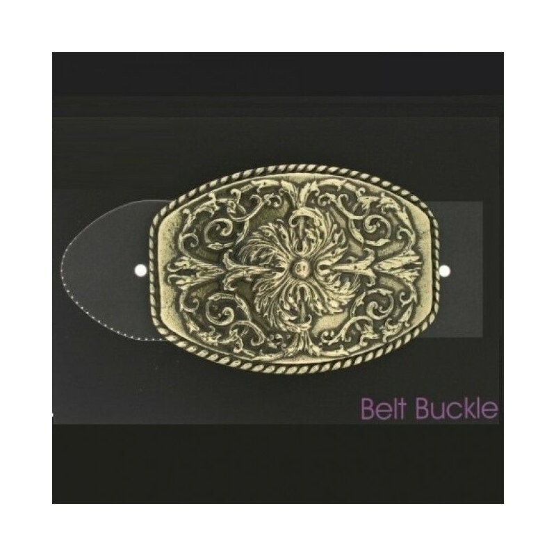 Flower ornament Oktoberfest costume belt buckle brass hippie removable clasp