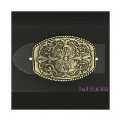 Flower ornament Oktoberfest costume belt buckle brass hippie removable clasp