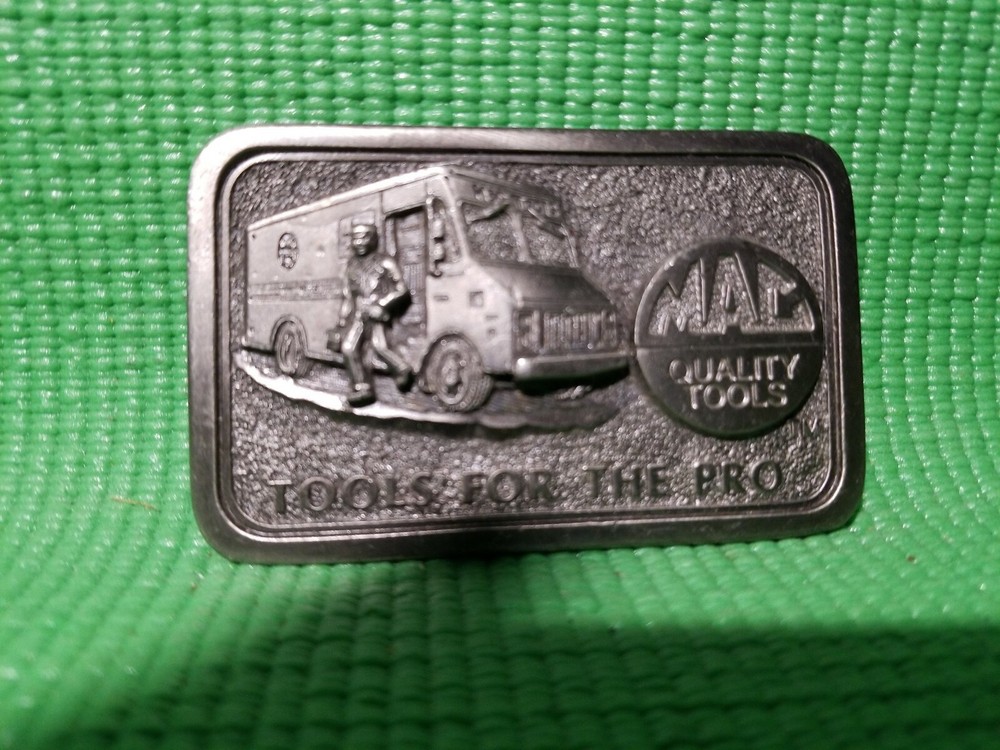 Vintage Mac Quality Tools For The Pro Mens Belt Buckle Ltd Edition Pewter USA