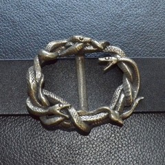 Lost Wax Casting Solid Brass Copper Snake Belt Buckle, For Width 35mm belt