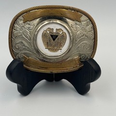 Vintage German Silver Masonic 32nd Degree Scottish Rite Western Belt Buckle