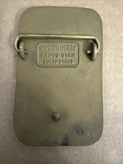 Vtg Solid Brass Belt Buckle Mead-Adelanto 500 KV T.L. Job Line Construction Dyna