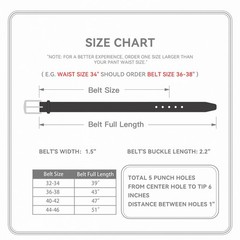 Men&rsquo;s Genuine Leather Belt, 1 1/2&Prime; Wide Classic Prong Buckle 32&Prime;/34&Prime;, Gray
