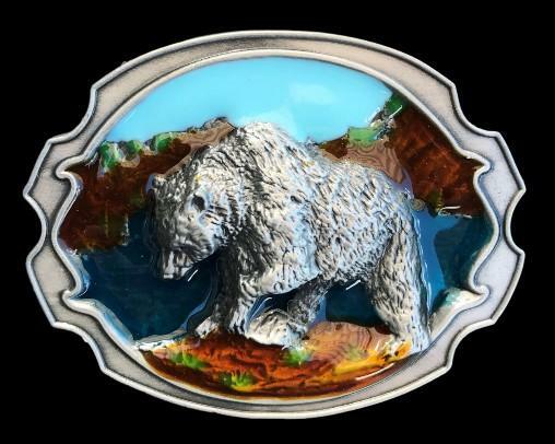 Alaska Grizzly Bear Wildlife Western Belt Buckle Belts Buckles