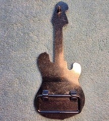 Vtg Classic 1980s Fender Stratocaster Guitar Belt Buckle – Gunmetal Gray – 5&Prime;x2&Prime;