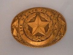 VINTAGE TEXAS LONE STAR STATE TRUCK BELT BUCKLE TEXAS STAR LONGHORN BULL