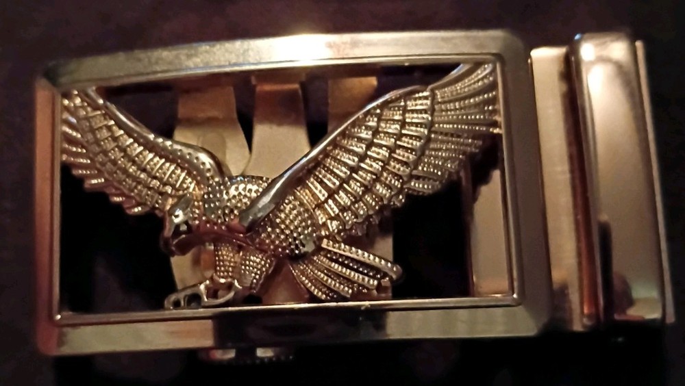 Golden Eagle Automatic Belt Buckle Stylish Design Durable Gold Tone