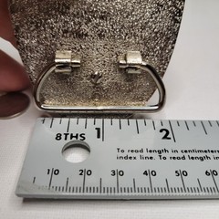 Vtg NOS Silver Dollar Coin / Gem Stone Holder Bezel Belt Buckle Blue Inlay Empty