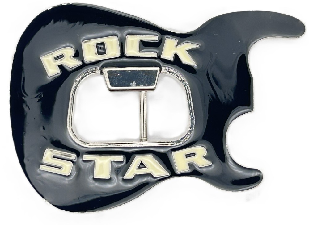 Bottle Opener Guitar Head Rock Star Music Black Enameled Belt Buckle New