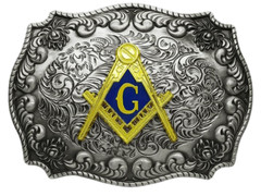 WMG Masonic Freemason Gold Tone Rodeo Western Fashion Unisex Cowboy Belt Buckles