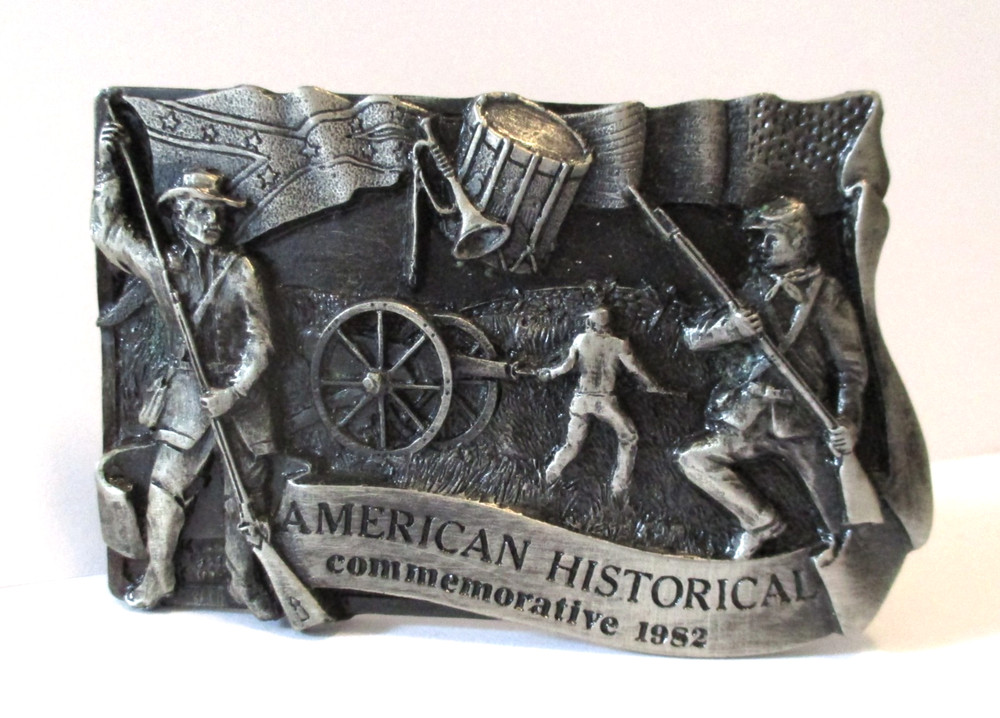 1982 American Historical Commemorative Belt Buckle Civil War Soldiers Limited Ed