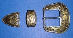 Western Cowboy/Cowgirl Rodeo Decor Engraved Antique Silver/Gold Buckle