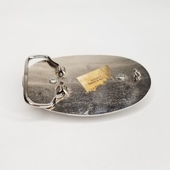 Elk Belt Buckle, Large Metal Silver Tone