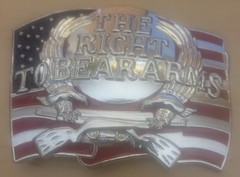 USA American Right To Bear Arms Eagle Rifles Gun Rights Flag Metal Belt Buckle