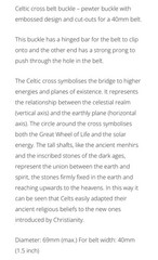 St. Justin Celtic Cross Pewter Belt Buckle Fits 40 mm Belt-New