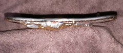 NWOT LG RED BLUE STRIPE GOLD EAGLE ROPE TRIM SILVER 3D BELT BUCKLE 1 1/2&Prime; $65
