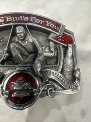 Vintage Anheuser Busch The American Fisherman Belt Buckle Beer Fishing 1978
