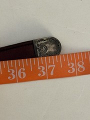 Chacon Unisex Size 30 Red or Brown Leather Sterling Silver Buckle Belt