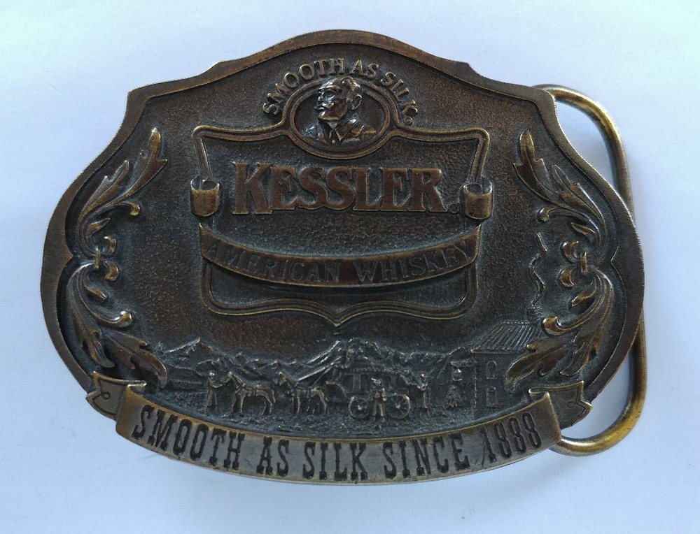 KESSLER AMERICAN WHISKEY SMOOTH AS SILK BEVERAGE LIMITED EDITION BELT BUCKLE