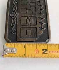 Vintage belt buckle 1975 WTSO James Lind Wyoming Studio Art Works radio