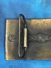 vintage 80s BUY USA BONDS BELT BUCKLE weapon wwii state of liberty