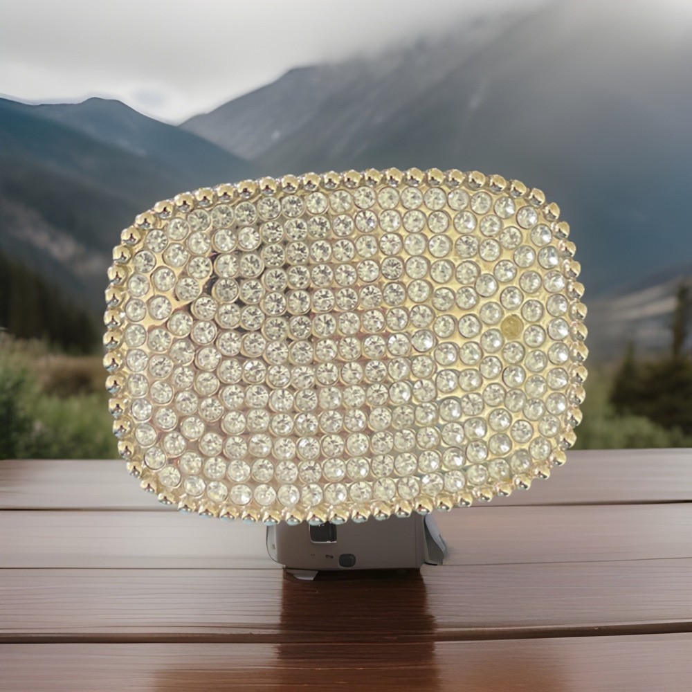 CLEAR CRYSTALS ART FASHION SILVERTONE BELT BUCKLE B FUSSY