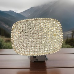CLEAR CRYSTALS ART FASHION SILVERTONE BELT BUCKLE B FUSSY