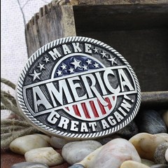 Montana Silversmiths Attitude Make America Great Again Flag Western Belt Buckle