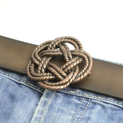 Knot Belt Buckle, Celtic Gordian Knot Buckle, Antique Copper Rope Design Buckle