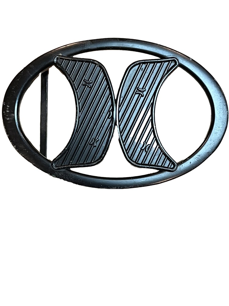 Pre Owned Black Hurley H Logo Oval Belt Buckle Lead Free.