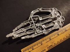 Rare Vintage 1993 Pagan Made In England Skeleton Death Hand Belt Buckle Rare 6”