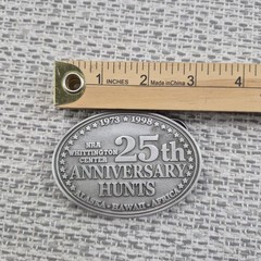 Vintage NRA Whittington Belt Buckle Mens One Size Silver 25th Anniversary Hunts
