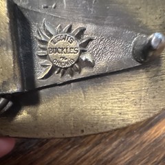 Ficca Italian Mothers & Fathers Oval Western Belt Buckle Gold Metal 1.5in Fit