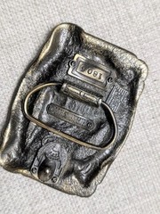 vintage USA made VOLUNTEER FIREFIGHTER belt buckle FD western EMS rescue western
