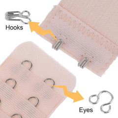 100 Pairs Sewing Hooks and Eyes Brass Closure Clips for Clothing and DIY
