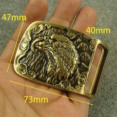 Solid Brass “ Eagle ” rectangle Belt Buckles 1.5&Prime; Plate Pin western Buckle Z336