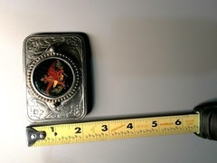 Vintage Masonic Silver Tone Belt Buckle with Eagle & Emblem