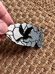 Dynabuckle VG silver gray black arrowhead eagle CRK belt buckle