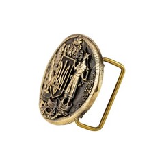 Brass belt buckle Ukrainian Trident, Tryzub, The Great coat of arms of Ukraine.