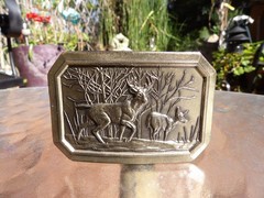 VTG 1976 MENS GREAT AMERICAN BUCKLE CO. LTD EDITION SOLID BRASS BELT BUCKLE