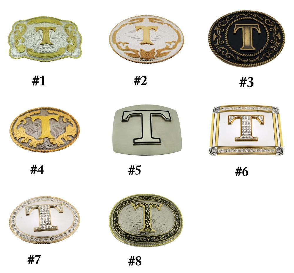 New Men Women Western Initial A-Z Belt Buckles Rodeo Cowboy Cowgirl Silver Gold