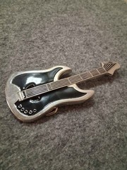 Black Enamel Guitar Music Belt Buckle