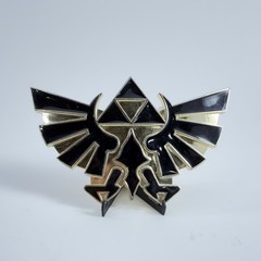 The Legend Of Zelda Black Golden Crest Triforce Nintendo 2007 Brass Belt Buckle