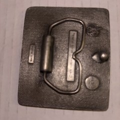 V1975 Bergamont Brass & Enamel Works Civil War Cannon Buckle F132 Made in USA