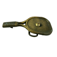 Vintage Unbranded Tennis Racket 3D Metal Belt Buckle