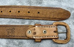 Vintage Brown Tooled Leather Belt Western Cowgirl Size 28