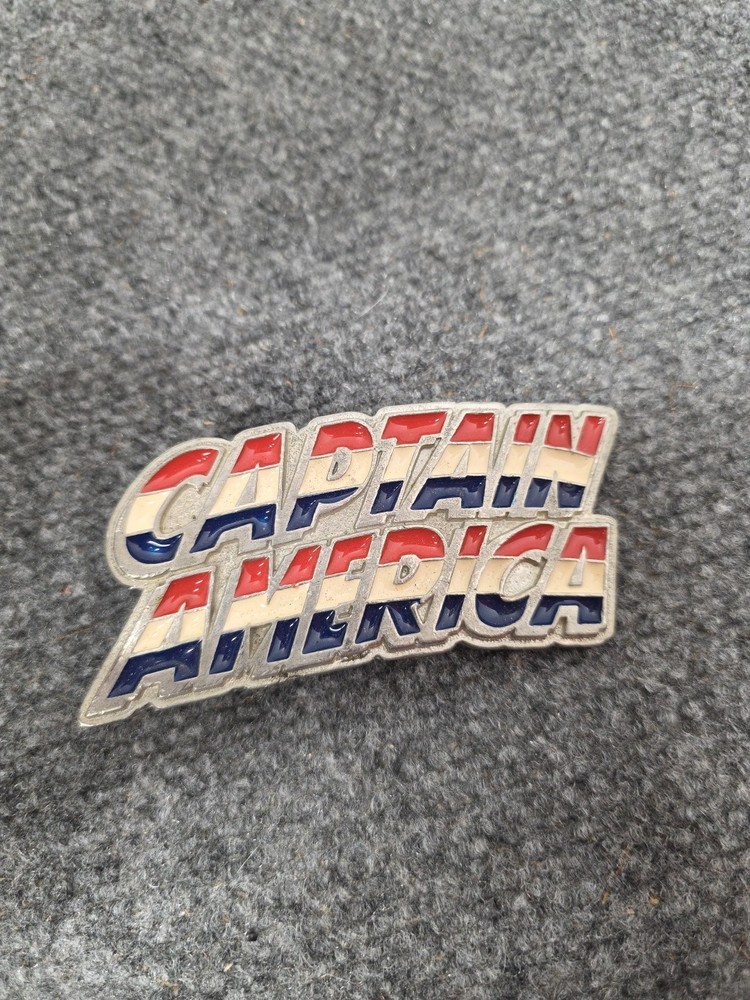 Marvel Captain America Belt Buckle 2005 Mobtown Chicago Red White Blue Enamel